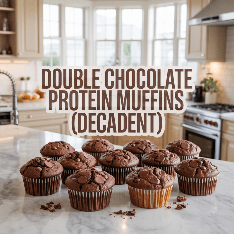 Double Chocolate Protein Muffins